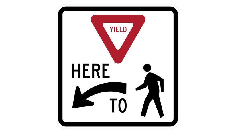 Yield here to pedestrians