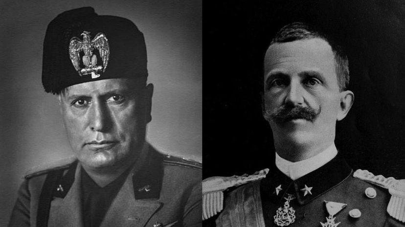 Benito Mussolini and Victor Emmanuel III