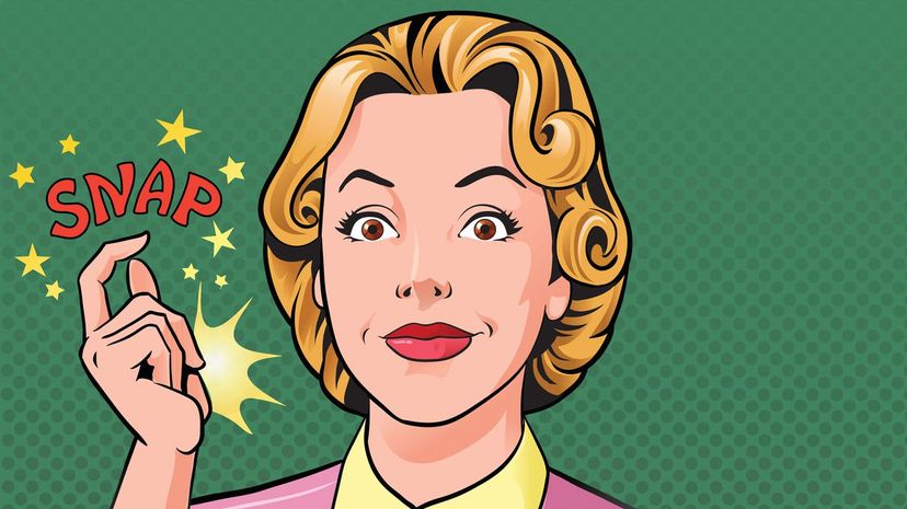 Woman snapping fingers