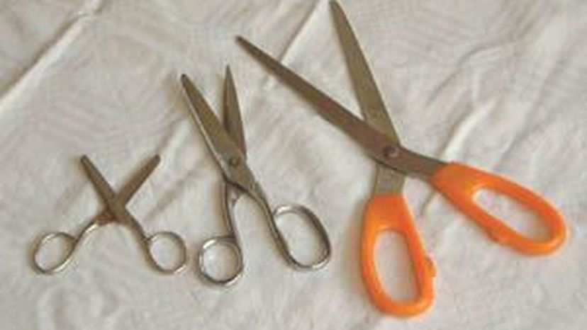 Three pairs of scissors