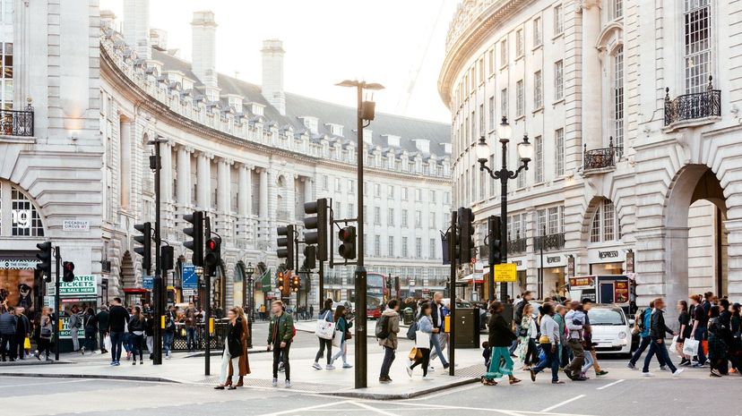 Piccadilly Circus and Regent Street in London