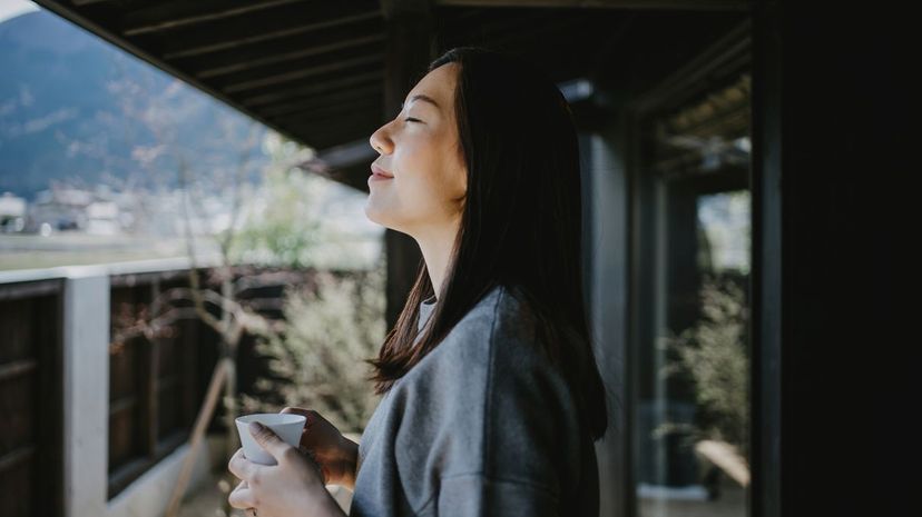 Woman Breathing / Calming Down