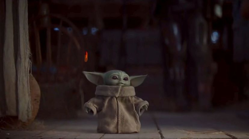 Baby Yoda walking