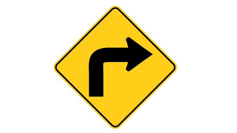 Sharp curve to the right