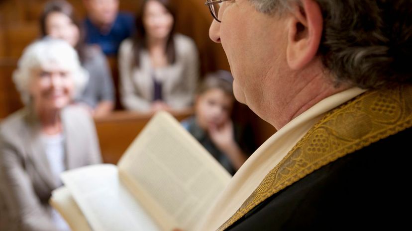 Rabbi reading to congregation
