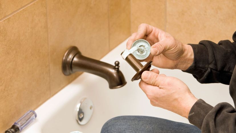 at the end of threaded pipes (plumber's tape)