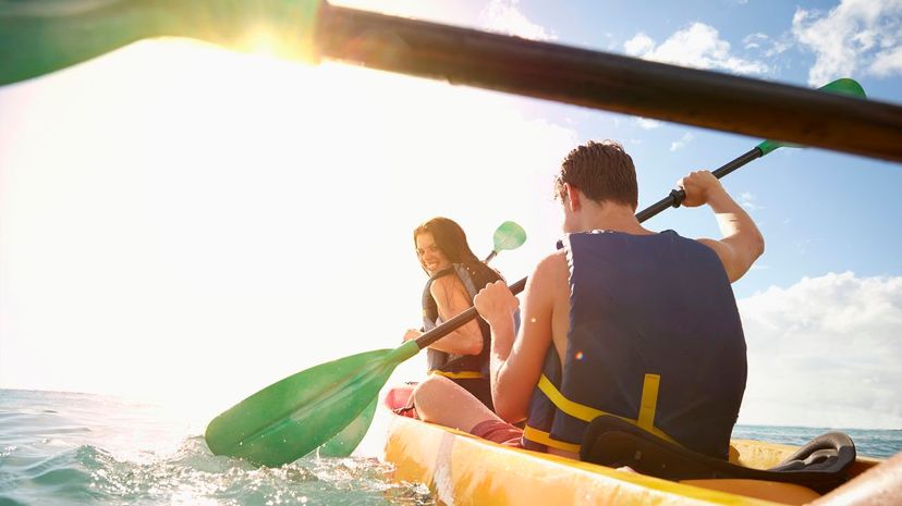 Couple kayak