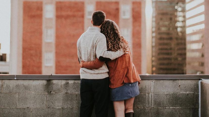 Couple hold each other