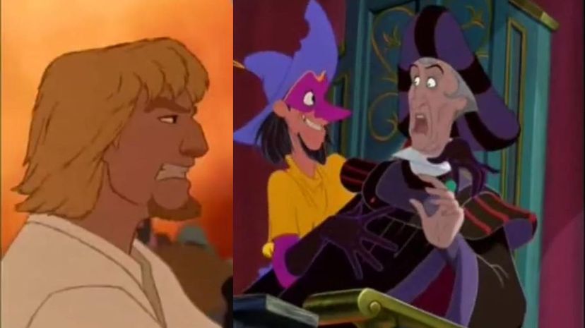 Claude Frollo, Phoebus and Clopin Trouillefou