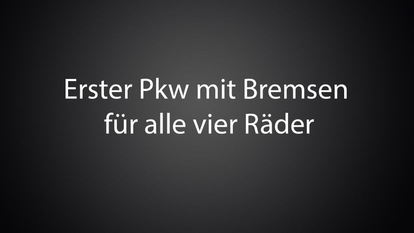 Erster Pkw mit Bremsen fuÃŒË†r alle vier RaÃŒË†der 