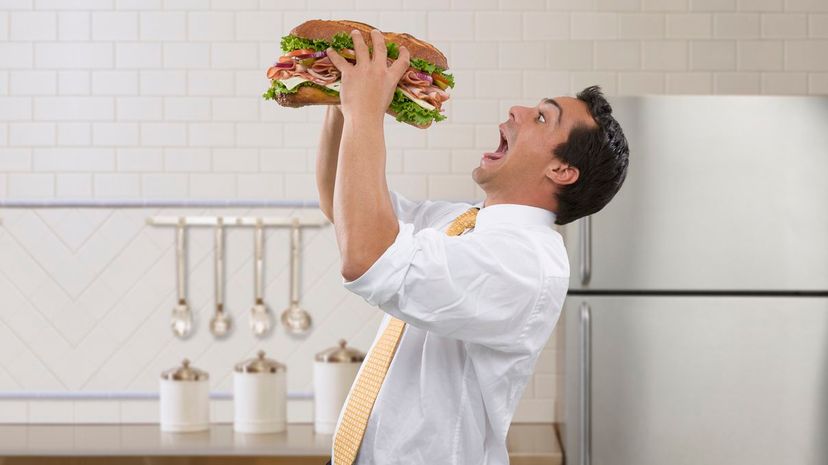 Man eating sandwich