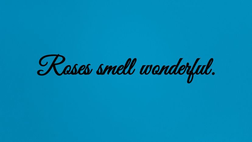 Roses smell wonderful.