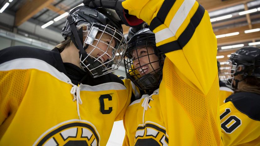 Smiling Hockey Teammates