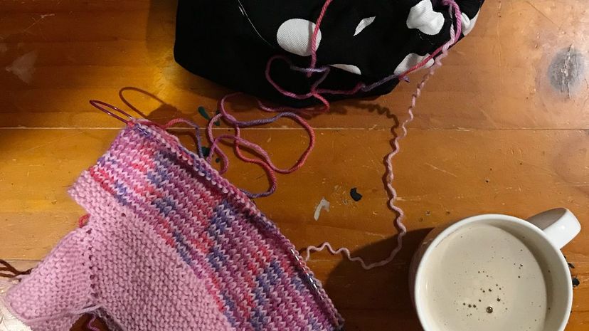 Knitting and coffee