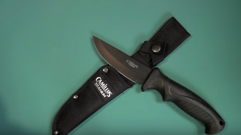 Drop-point blade knife