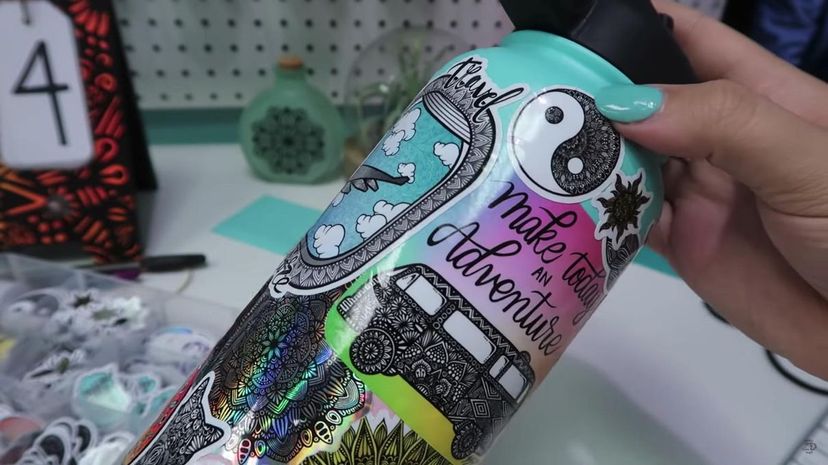Sticker covered hydroflask