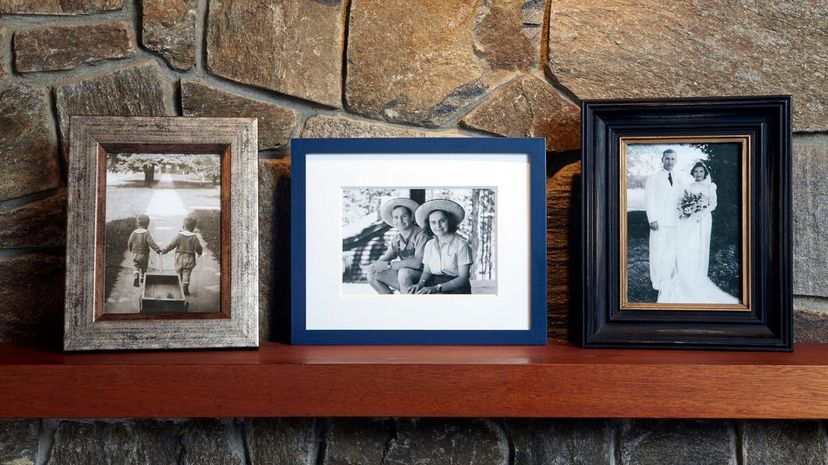 Vintage Family Photos on shelf