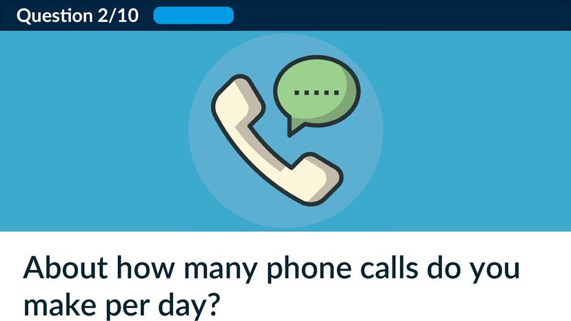 About how many phone calls do you make per day?