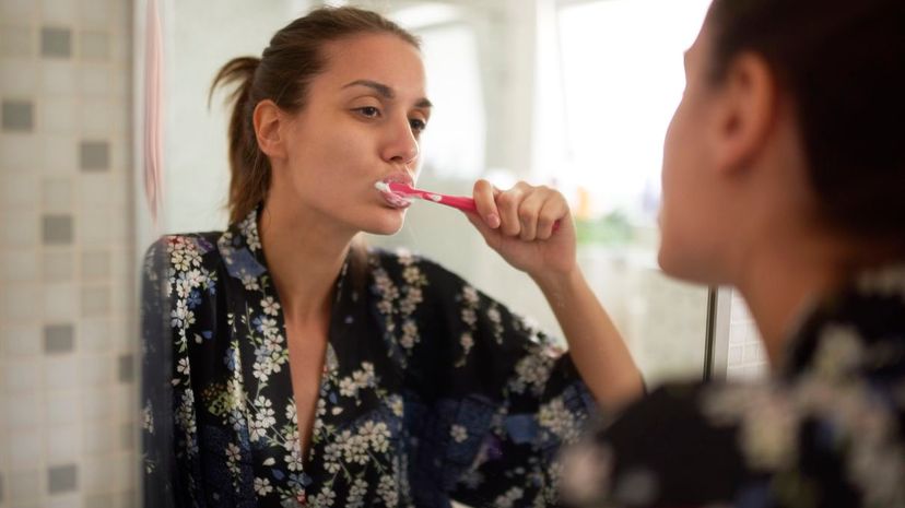 brushing teeth