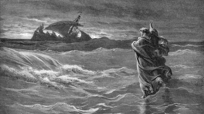 Jesus walks on water