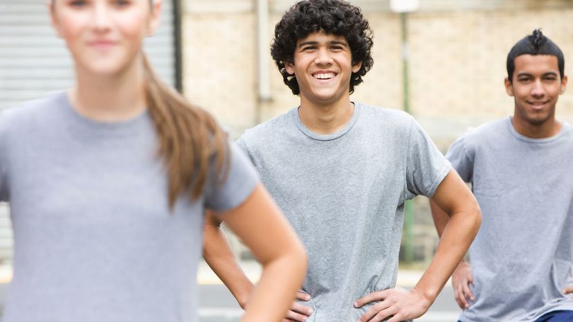 Student in gym class