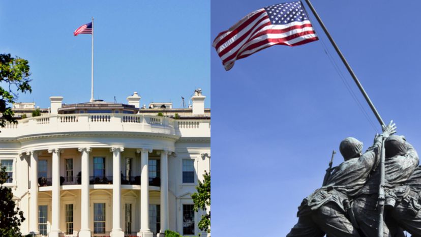 the White House and the Iwo Jima Memorial