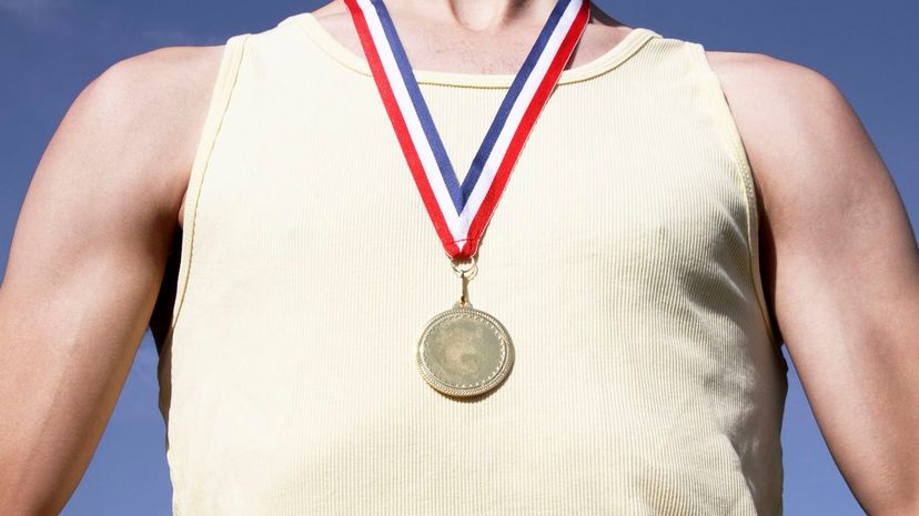 Athlete with gold medal