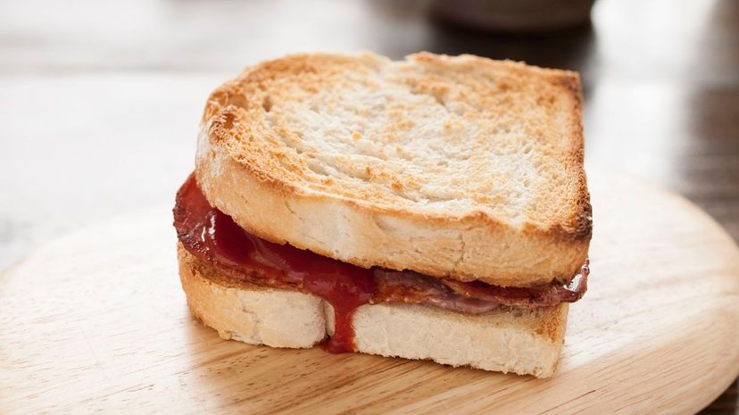 Toasted Bacon Sandwich with Tomato Ketchup