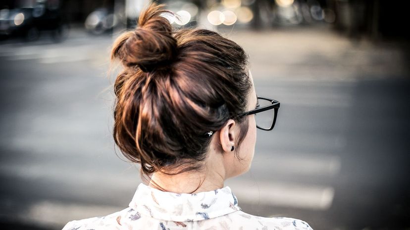 Hair in bun