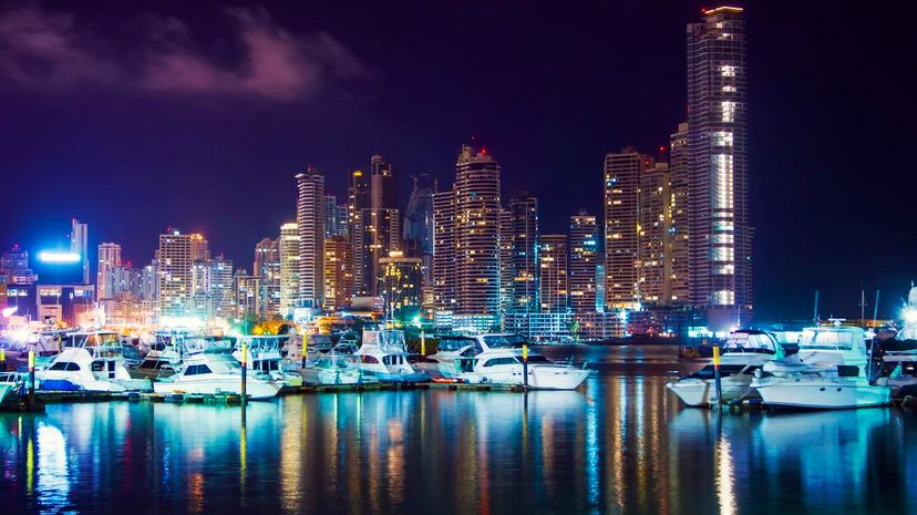 Panama City Skyline and nautical vessel
