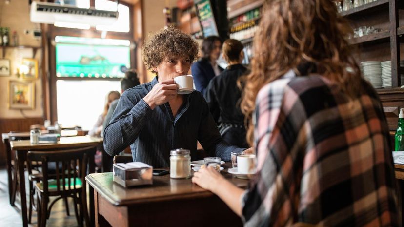 Couple at a cafe