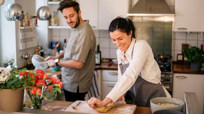 Couple cooking