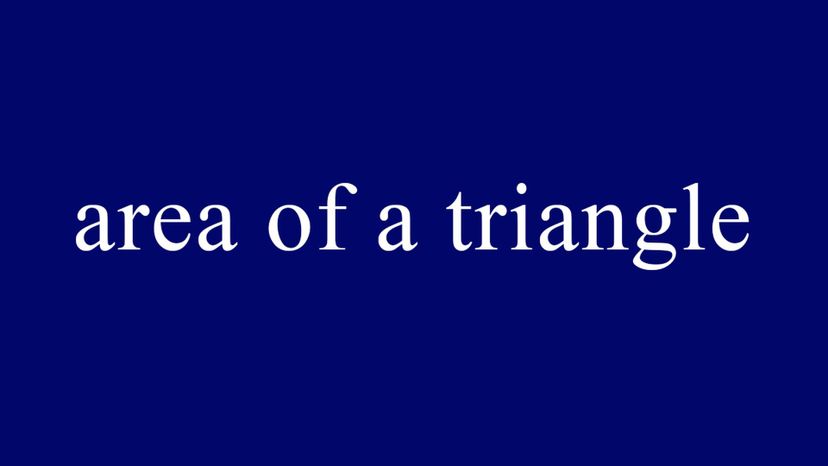 area of a triangle = Ã‚Â½ x base x height
