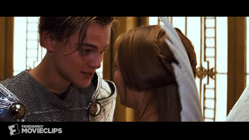 Leonardo DiCaprio -&gt; Romeo Montague (Romeo and Juliet)