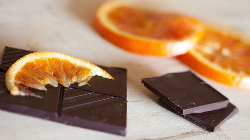 Black chocolate and orange