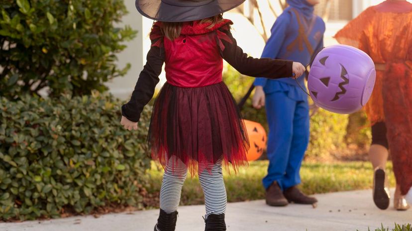 Children going trick or treating