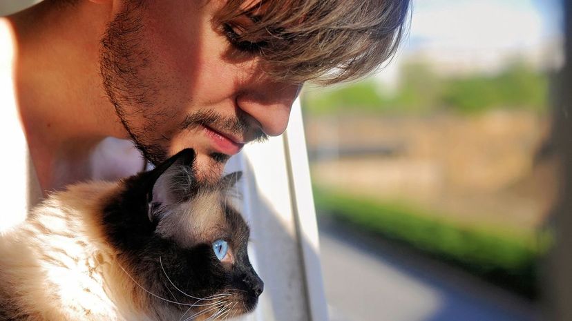 Man with cat