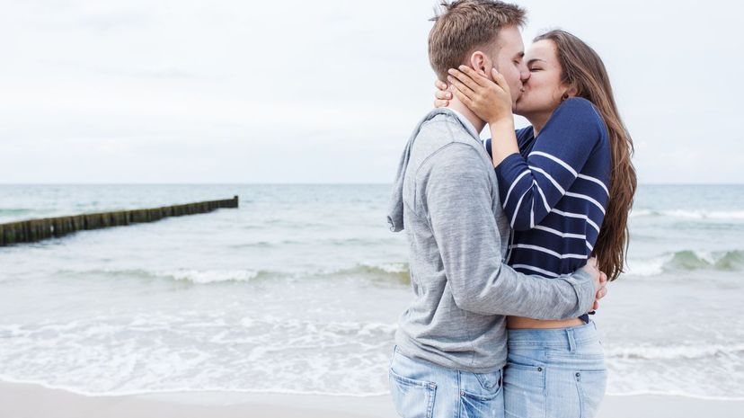 Couple Kiss Beach