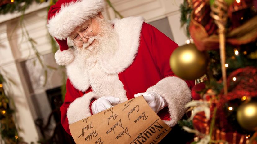 Santa Claus reading naughty list
