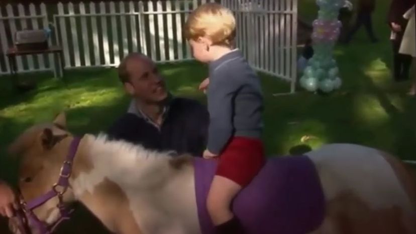 Prince George on a horse