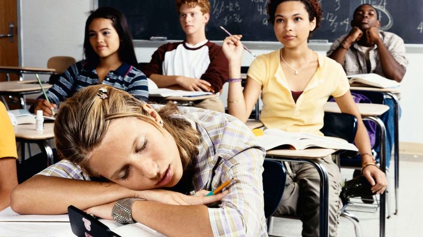Secondary School Student sleeps in class