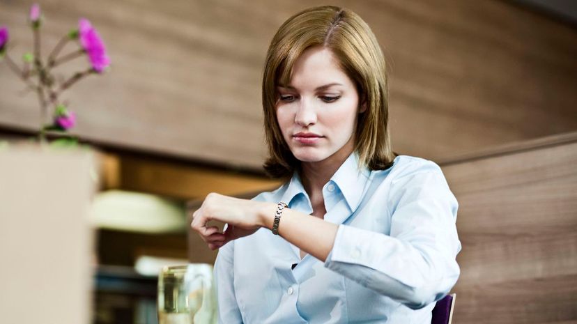 Woman waiting in cafe