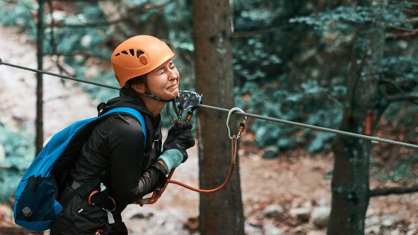 Scared on zipline