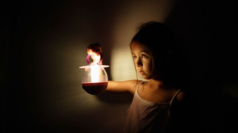 Girl holding lantern