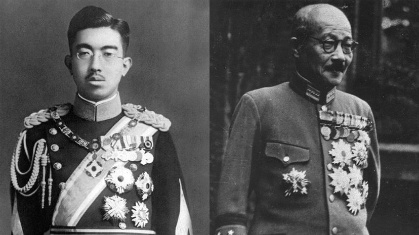 Emperor Hirohito and Hideki Tojo