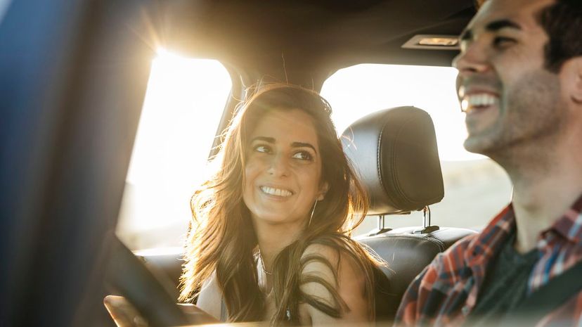 Couple driving