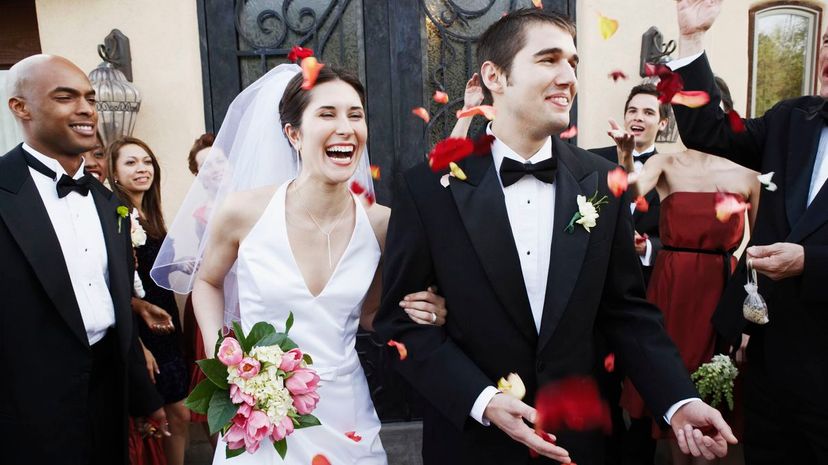 Newlyweds Leaving Chapel