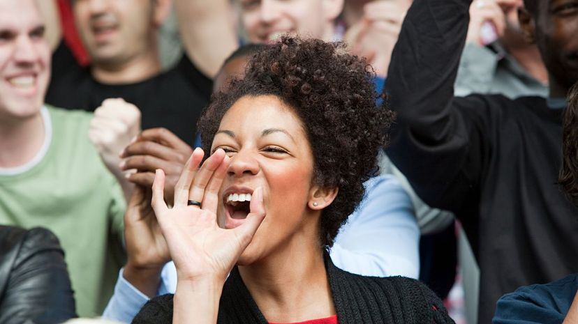 Female Cheering Soccer Game