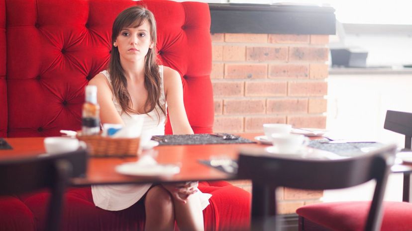 Woman waiting at cafe