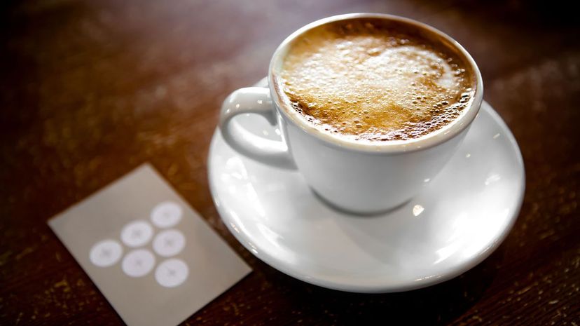 Cup of coffee and loyalty card